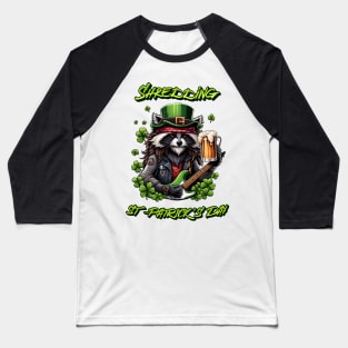 St-Patrick's Day cool Racoon shredder design Baseball T-Shirt